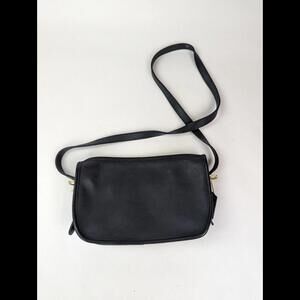 [GONE] VTG 1993 COACH Navy Blue MITCHELL Zip Leather Bag USA 9938 w/ RECEIPT